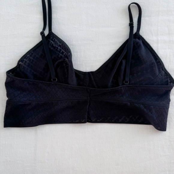 SKIMS Mesh Sheer Logo Bralette Onyx Black Size L - Picture 4 of 6